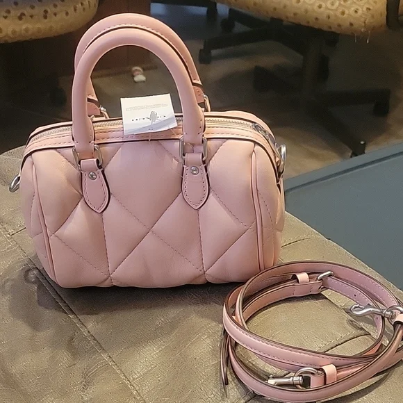 Coach Pink Quilted Handbag - Picture 2 of 9